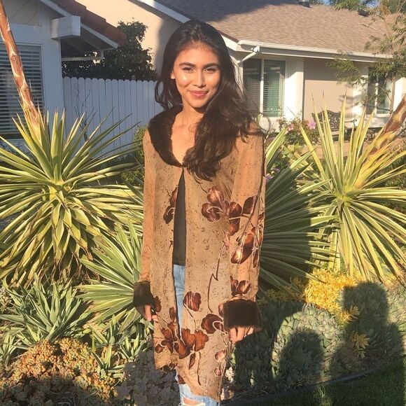 Beautiful brown silk blend duster - Picture 2 of 6